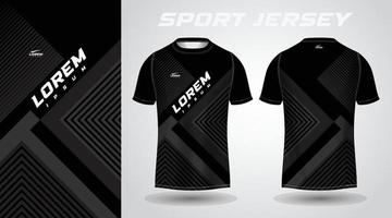 t-shirt nera con design in jersey sportivo vettore