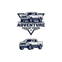 set di pick up truck illustrazione logo vettoriale