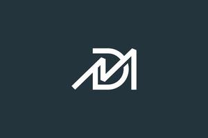 lettera iniziale md logo design template vettoriale
