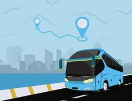 autobus e l'illustrazione vettoriale di progettazione grafica del servizio cittadino