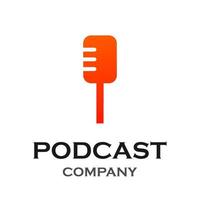 lettera i con illustrazione del modello di logo podcast. adatto per podcasting, internet, brand, musical, digital, entertainment, studio ecc vettore