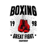 grafica di boxe per il design di t-shirt vettore