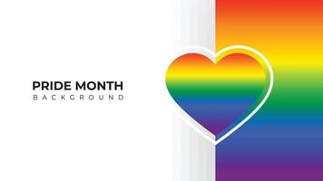 banner del mese dell'orgoglio, sfondo del mese dell'orgoglio sul concetto arcobaleno colorato del mese dell'orgoglio lgbt vettore