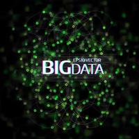 visualizzazione di big data. sfondo astratto con matrice di punti e linee vettore