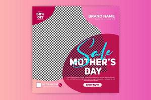 download gratuito del modello di post design dei social media per banner di sconto per la festa della mamma vettore