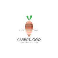 icona dell'illustrazione del design del logo della linea della carota vettore