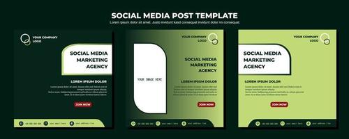 modello di post sui social media di vettore verde, illustrazione e testo di arte vettoriale, design semplice ed elegante a colori