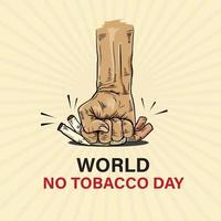 illustrazione pugno giù per la giornata mondiale senza tabacco vettore