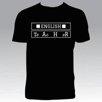 disegno della maglietta dell'insegnante di inglese vettore