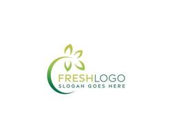 design del logo vettoriale foglia naturale fresca