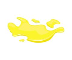 succo. fuoriuscita di liquido giallo. pozza di olio vegetale. illustrazione del fumetto di vettore. vettore