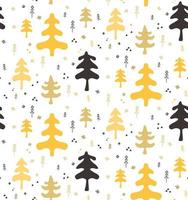modello senza cuciture invernale con alberi di natale in stile scandinavo. arredamento festivo vettoriale per tessuto e carta. concetto di design di stampa del tessuto.