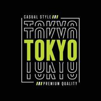 tokyo japan tipografia t-shirt citazioni e design di abbigliamento vettore