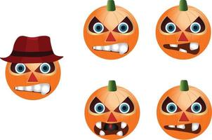 emoji zucca di halloween vettore