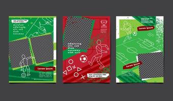 torneo di calcio, banner di calcio, design del layout sportivo, vettore