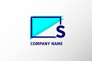 cornice dello schermo lettera s. logo aziendale moderno e distinto vettore