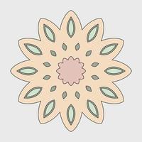 semplice fiore mandala con elemento di design vettoriale di colore pastello