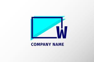 lettera cornice schermo w. logo aziendale moderno e distinto vettore