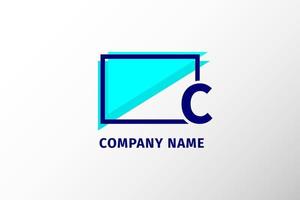 lettera cornice dello schermo c. logo aziendale moderno e distinto vettore