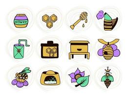 apicoltura, set di icone vettoriali