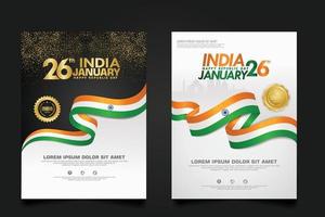 impostare poster promozioni india felice giorno della repubblica modello di sfondo vettore