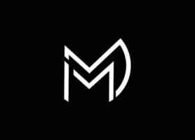 vettore del modello di progettazione della lettera iniziale del logo mm