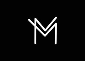 vettore del modello di progettazione della lettera iniziale del logo mm