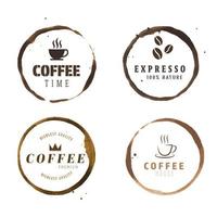 macchia della tazza dell'anello di vettore, logo del caffè, caffè del logo del grunge. vettore