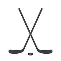 bastoni da hockey su ghiaccio incrociati isolati su bianco vettore