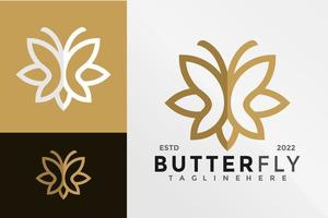 modello di illustrazione vettoriale di design con logo a farfalla di lusso