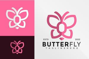 fantastico modello di illustrazione vettoriale di design con logo a farfalla