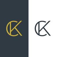 design del logo della lettera iniziale ck vettore