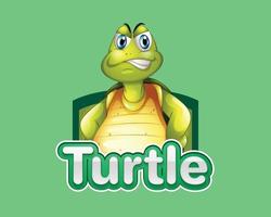 modello di progettazione del logo di gioco tartaruga vettore