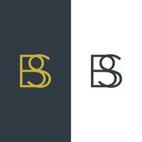 lettera iniziale bs sb logo design vettore