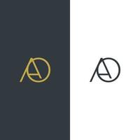 lettera iniziale ao oa logo design vettore