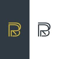 lettera iniziale br rb logo design vettore