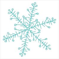 clipart di fiocco di neve disegnato a mano carino. illustrazione di doodle di vettore. design moderno di natale e capodanno. per stampa, web, design, decorazione, logo. vettore