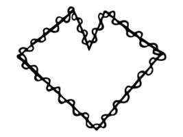 semplice illustrazione del cuore disegnato a mano. doodle del cuore di san valentino carino. clipart d'amore vettore