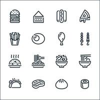 icone di cibo con sfondo bianco