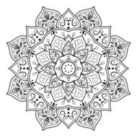 motivo floreale mandala bianco e nero, elementi decorativi vintage, sfondo mandala vettore