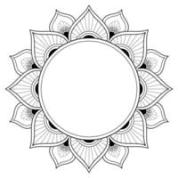 motivo floreale mandala bianco e nero, elementi decorativi vintage, sfondo mandala vettore