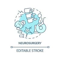 icona del concetto turchese di neurochirurgia. trattamento professionale. illustrazione della linea sottile dell'idea astratta del servizio del centro medico. disegno di contorno isolato. tratto modificabile. vettore