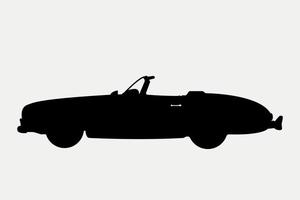 illustrazione del veicolo della siluetta dell'automobile sportiva convertibile classica dell'annata. vettore