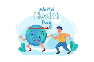 concetto di illustrazione della giornata mondiale della salute. illustrazione piatta isolata su sfondo bianco vettore