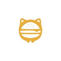 logo hamburger di gatto vettore