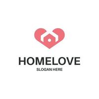 modello di logo di amore domestico vettore