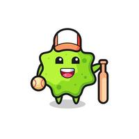 personaggio dei cartoni animati di splat come giocatore di baseball vettore