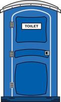 icona portatile della toilette. vettore di progettazione di toilette pubblica blu portatile