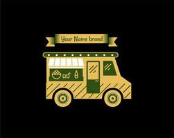 design moderno del logo del camion di cibo vettore