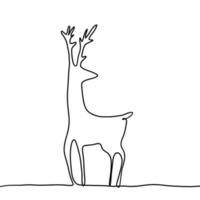 disegno a linea continua illustrazione vettoriale di un cervo. concetto di natale. vacanze di capodanno. disegno da cartolina.